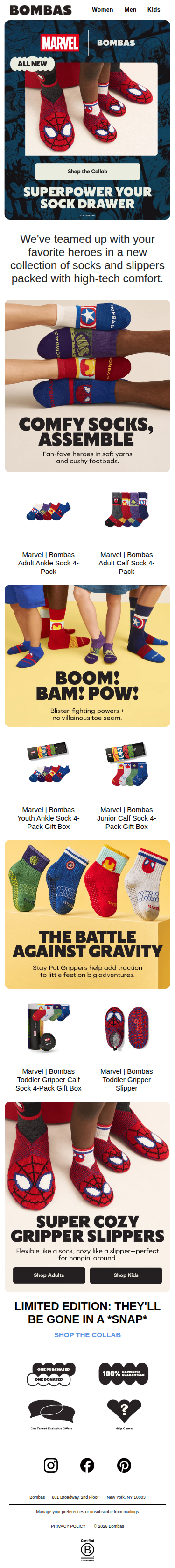 SUPER NEW: MARVEL | Bombas Just Landed