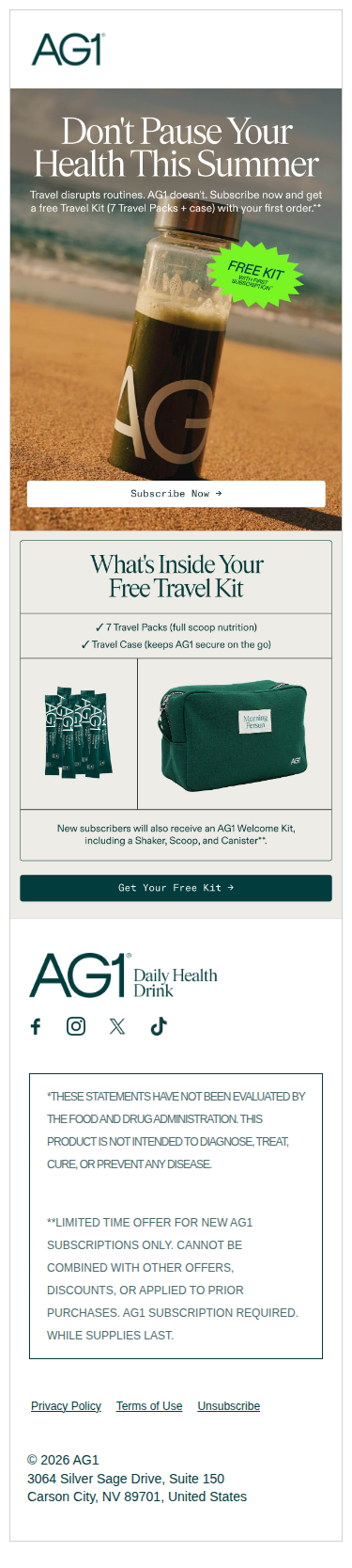 Free Travel Case with your subscription