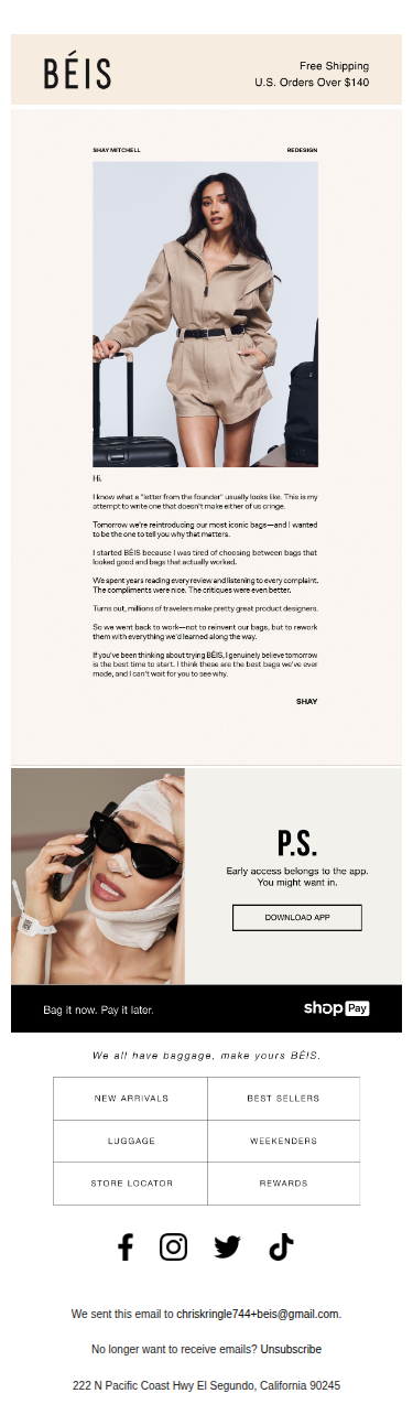 It's Shay. I "borrowed" the BÉIS email.