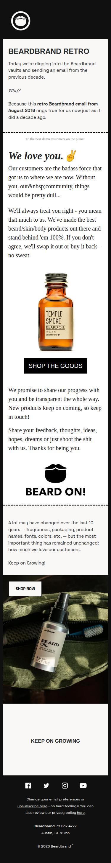Beardbrand Retro: An Email From 10 Years Ago