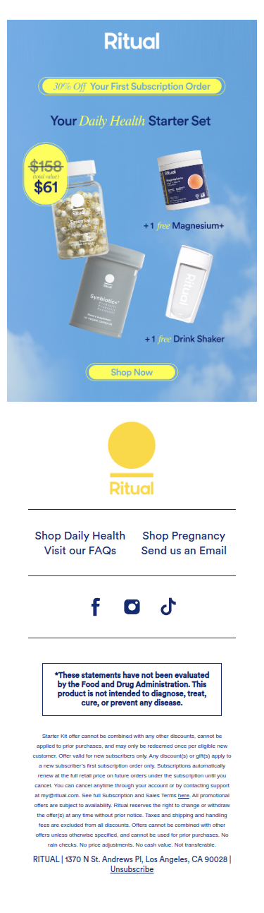 Get $71 in free gifts to start + 30% off