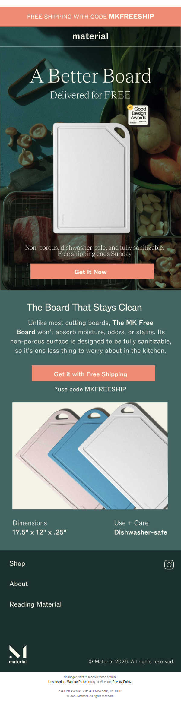 Limited Time: MK Free Board Free Shipping!