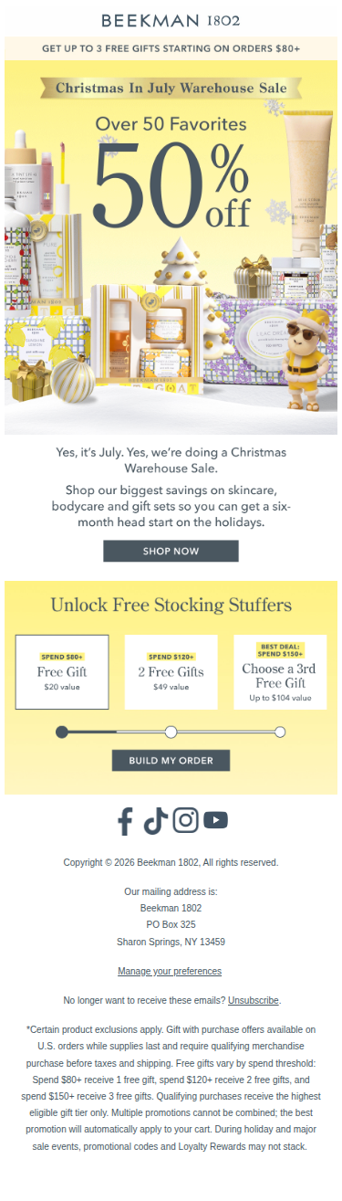 It's here: Up to 50% Off + Free Gifts 🎄