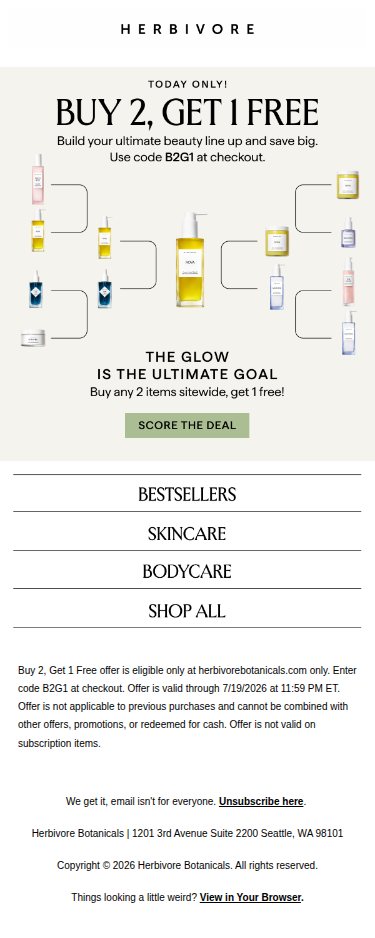 GOOOOAL: Buy 2, Get 1 Free