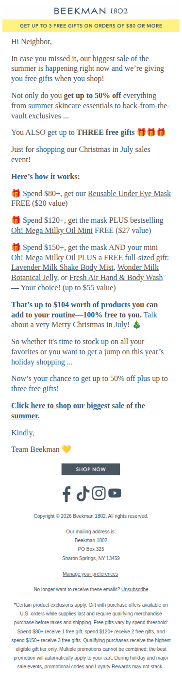 Shop the sale, get free gifts 🎁