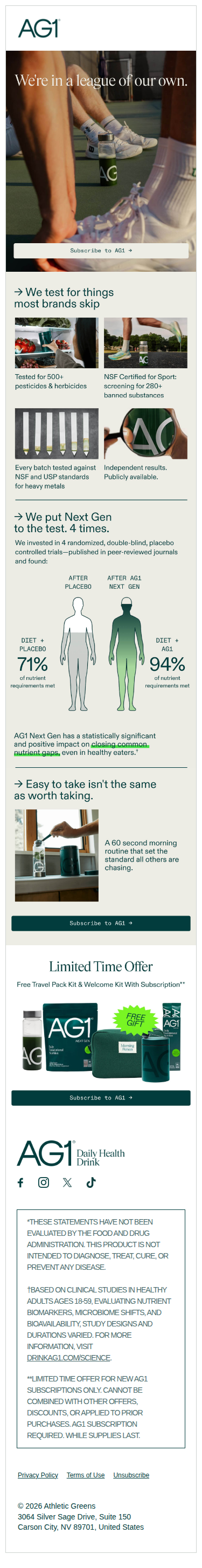 Why AG1 is different