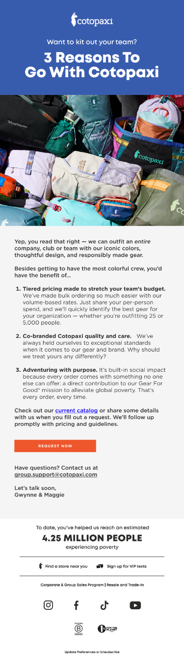 Gear That Does More - Meet Cotopaxi Group Sales