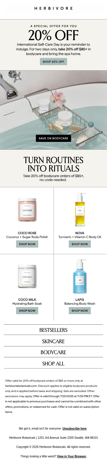 20% OFF: International Self-Care Day