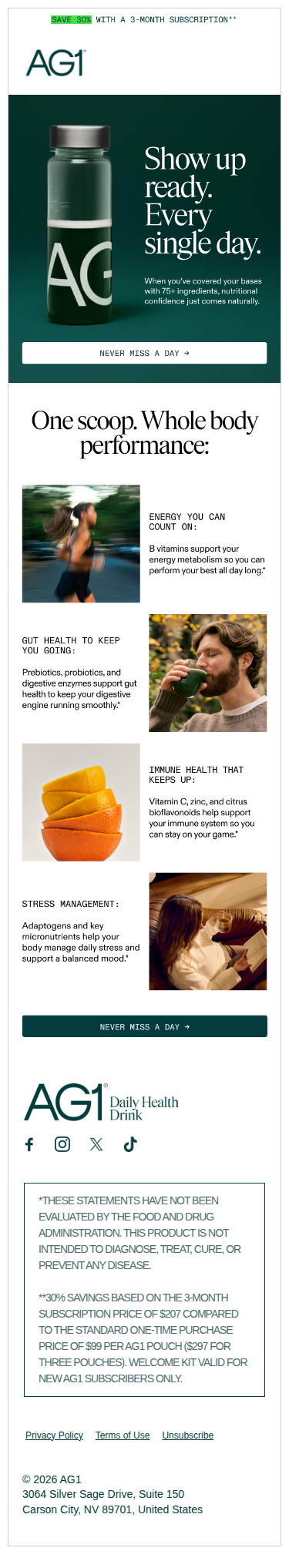 30% Off With Quarterly Subscription
