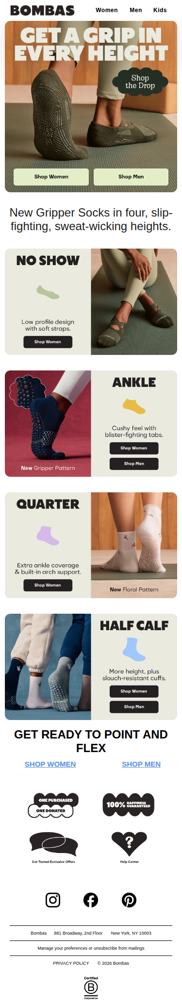 New Gripper Socks in Fours Heights