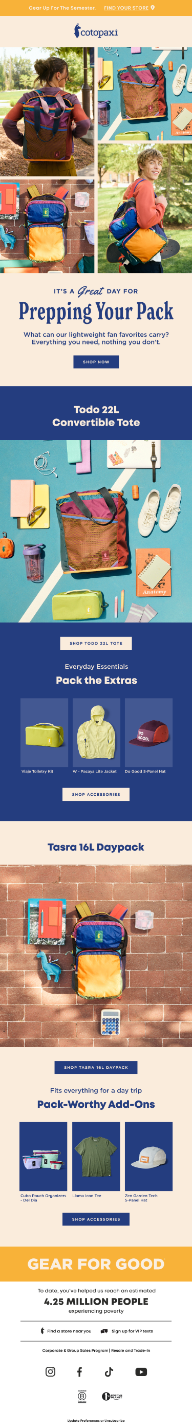 Take a peep 👀 at what's in our packs