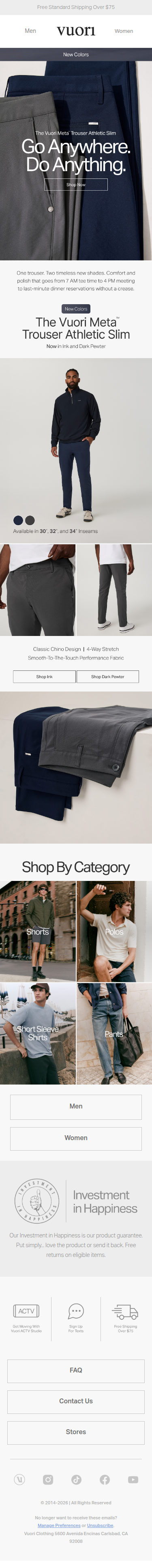New Colors: The Vuori Meta™ Trouser
