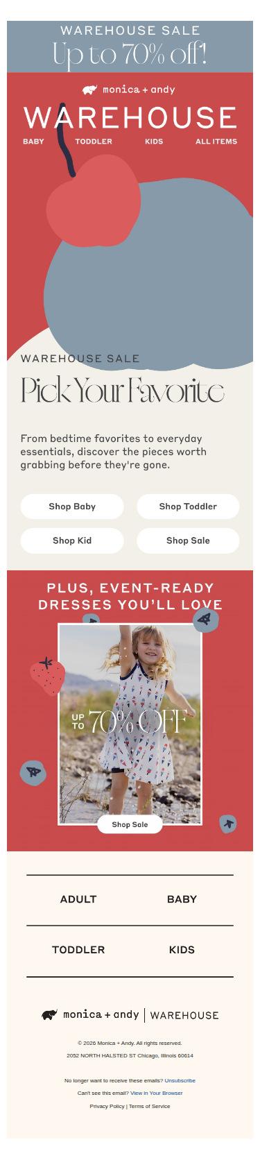 Warehouse Sale — Up to 70% Off