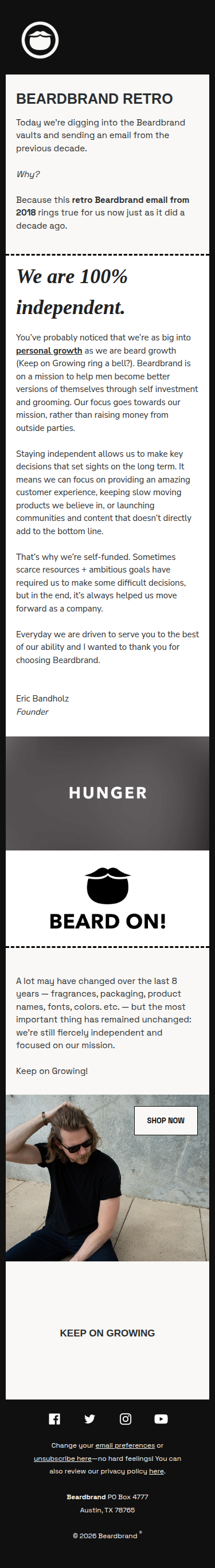 Beardbrand Retro: An Email From 8 Years Ago