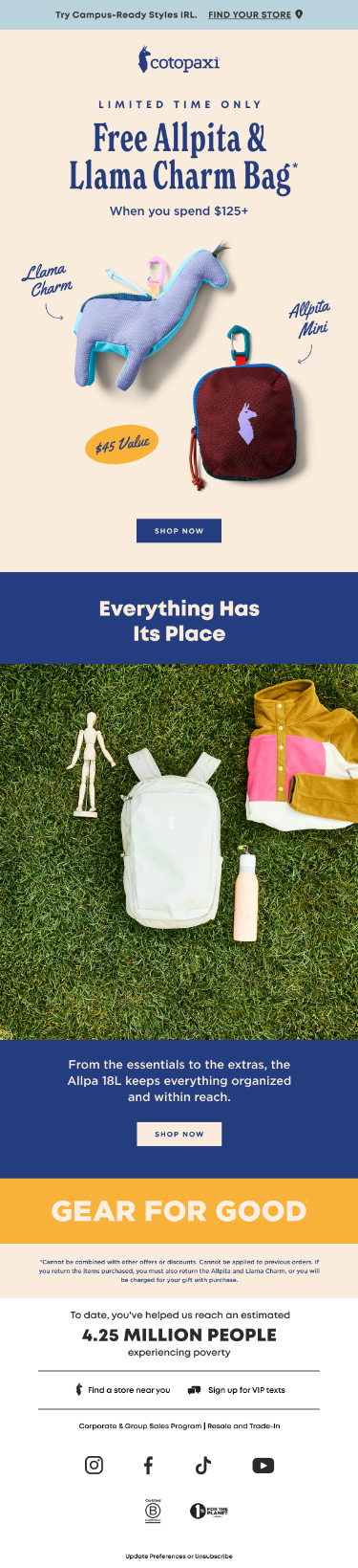 FREE gift with a $125+ purchase!