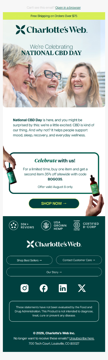 National CBD Day: Buy One, Get One 35% Off Sitewide