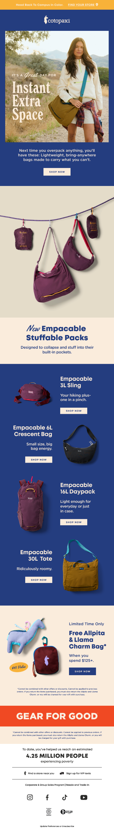 Just in: Our new stuffable packs