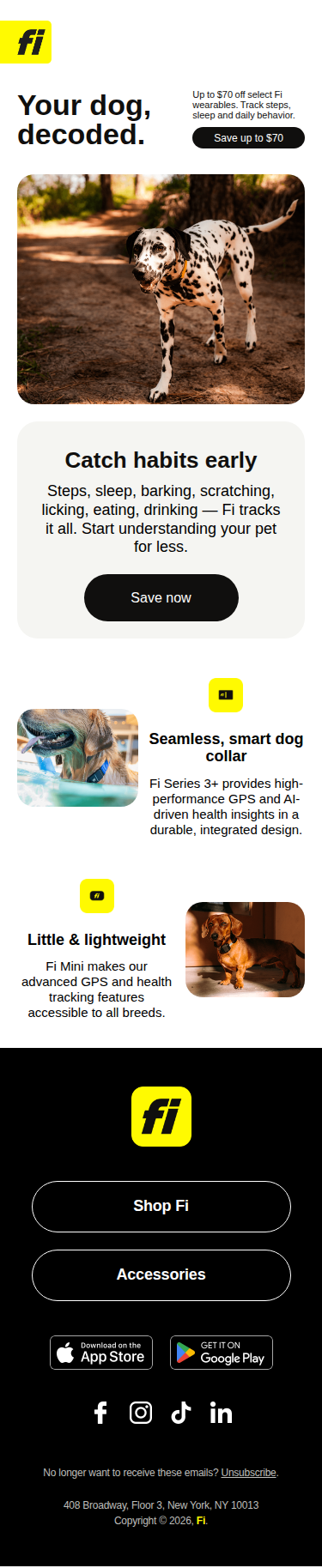 Now, up to $70 off select Fi wearables
