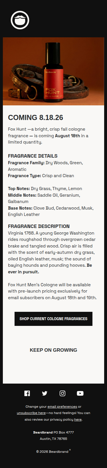 Fox Hunt Men's Cologne Launches On...