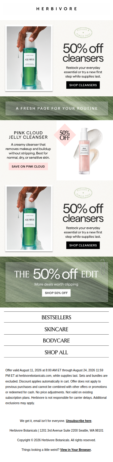 50% OFF our two cult-classic cleansers 🫧