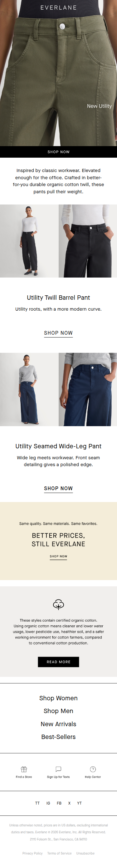 New Utility Style Pants