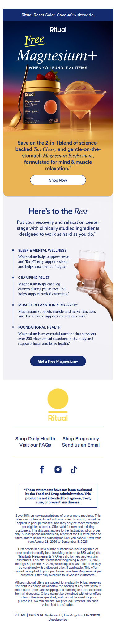 Free Magnesium+ when you bundle 3+ items.