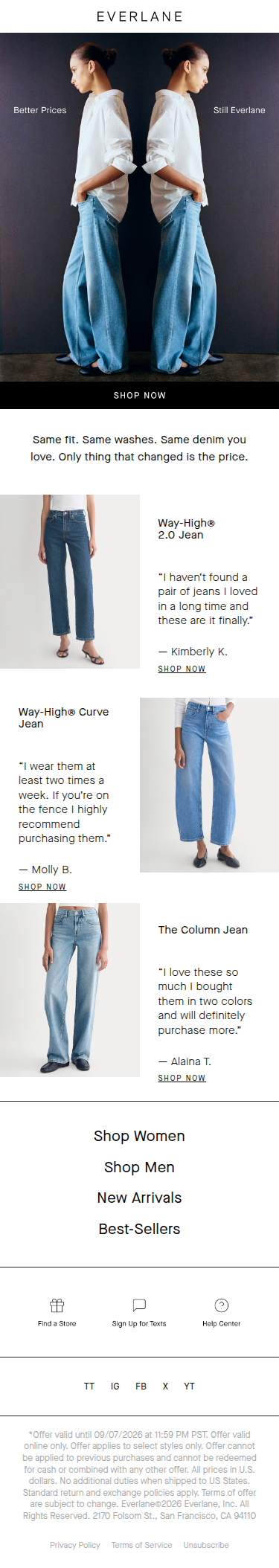 New Better Prices On All Denim
