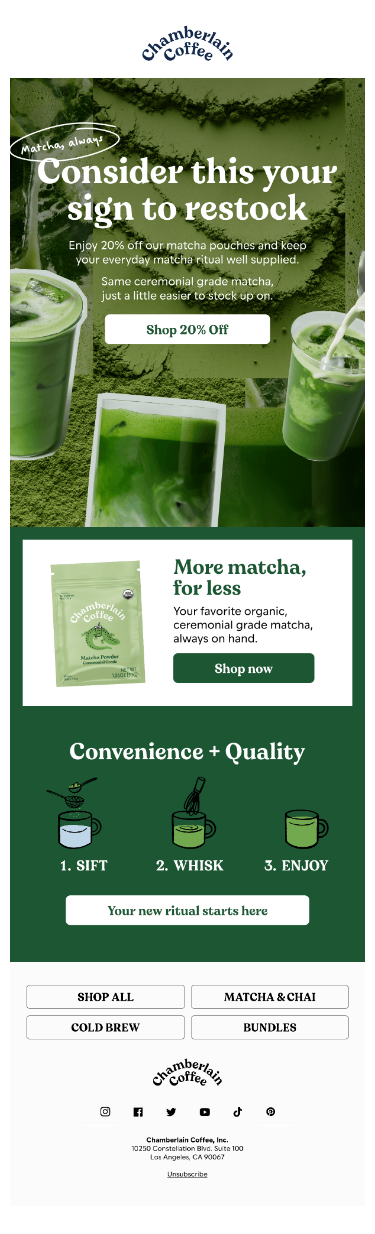 More matcha, for less