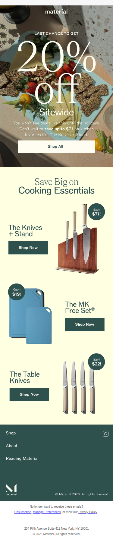 Final Sale Before the Holidays