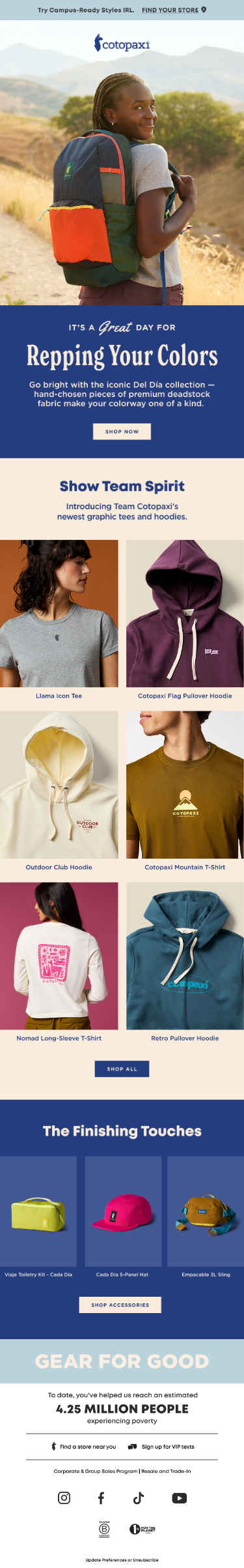 Rep your colors with Del Día packs